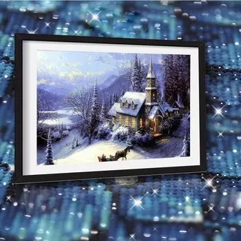 5D Алмазная вышивка Rhinestone Алмазная картина Наклеенные картины Набор для вышивки крестом Европейский дом 20X30CM