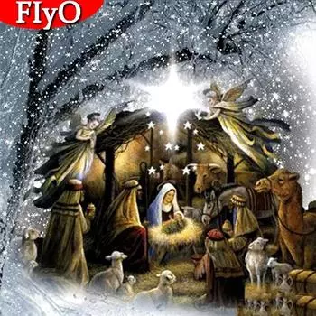 5D Алмазная вышивка Рождение Иисуса вышивка крестиком ремесленная алмазная живопись Религия картина со стразами домашний декор Full Round 30x30CM