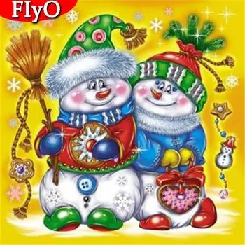 5D Алмазная вышивка Рождественская картина со стразами Алмазная картина Снеговик Мозаика Вышивка крестиком Мультфильм Подарок ручной работы Full Round 30x30CM