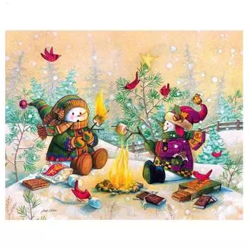 5D, Алмазная вышивка Рождественский снеговик Вышивка крестом Кристалл Декоративная алмазная живопись 20X30CM