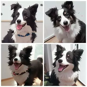 5D Алмазная вышивка Собака Картина Стразы Животное Картина Вышивка крестом Набор для рукоделия Мозаика Детское хобби Full Round 20x20CM