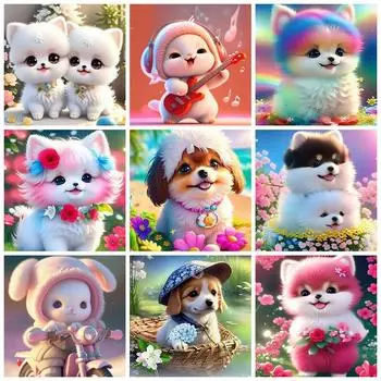 5D алмазная вышивка собака новое поступление мозаика животные вышивка крестом наборы художественная роспись цветок декор для дома Full Round 20x20CM