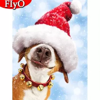 5D Алмазная вышивка собака ремесло полная квадратная круглая Новое поступление алмазная живопись животное вышивка крестиком Рождественский подарок Full Round (20X30CM)