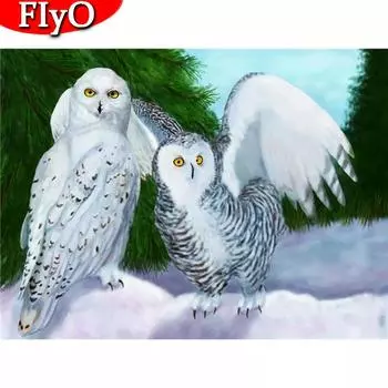 5D Алмазная вышивка Сова полная дрель квадратный художественный горный хрусталь алмазная живопись животное мозаика снег ремесленный комплект украшение дома Full Round (20X30CM)