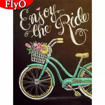 5D алмазная вышивка велосипед полный круглый квадрат новое поступление комплект страз алмазная живопись пейзаж доска ручная работа подарок Full Round (20X30CM)