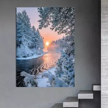 5D Алмазная вышивка Зимний лесной пейзаж Алмазная картина вид Изображение горный хрусталь Алмазная мозаика Узор Ремесла Full Round 30x40cm