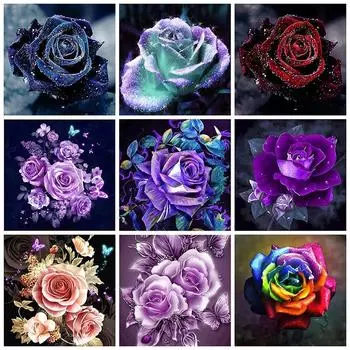 5d алмазная живопись цветок новые поступления вышивка роза распродажа стразы мозаика вышивка крестом Настенный декор Full Round 20x20CM