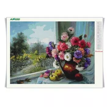 5D алмазная живопись цветы DIY настенная картина из страз ваза Алмазная вышивка мозаичное украшение Full Round 20X30CM