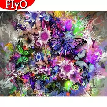 5D алмазная живопись цветы полный квадратный круглый бриллиант вышивка крестиком бабочка горный хрусталь картина украшение Full Round (20X30CM)