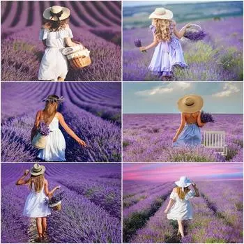 5d алмазная живопись девушка новые поступления вышивка лавандовая мозаика вышивка крестом цветок домашний декор алмазное искусство Full Round 20x30CM