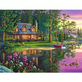5D алмазная живопись дом DIY Алмазная вышивка мозаика пейзаж озеро ремесленный комплект распродажа украшения дома 30x40 см/12x16 дюймов 30x40cm NO Frame