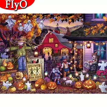 5D алмазная живопись дом полная дрель вышивка крестиком Алмазная вышивка Хэллоуин картины стразами украшение дома Full Round (20X30CM)