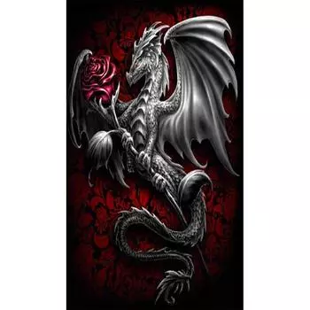 5D алмазная живопись Дракон, полная круглая дрель, стразы, сделай сам, настенное искусство, ремесла, мозаика, комплект картин, украшение дома, подарок Full Round 40x70CM