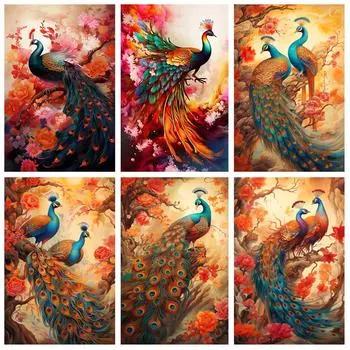 5d алмазная живопись Фэнтези павлин цветы пейзаж полная алмазная вышивка новинка 2023 DIY вышивка крестом горный хрусталь художественный декор Full Round 20x30CM