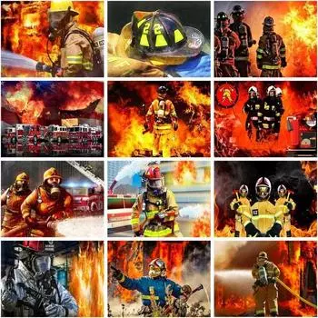 5d алмазная живопись «Герой пожаротушения», полная дрель, круглая Алмазная мозаика, вышивка, ручная работа, подарок для взрослых и детей Full Round 20x30CM