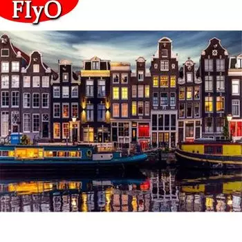 5D алмазная живопись городской комплект полный квадрат Новое поступление Алмазная вышивка пейзаж ремесленное искусство горный хрусталь домашний декор Full Round (20X30CM)