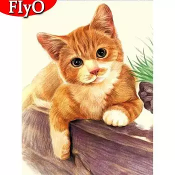 5D алмазная живопись кошка полный квадратный круглый комплект Новое поступление Алмазная вышивка животных мозаика рукоделие Декор для дома Full Round (20X30CM)