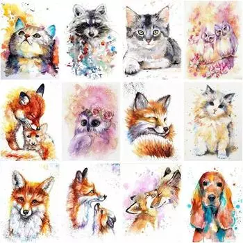 5d алмазная живопись кошка собака лиса Diy Алмазная мозаика полные наборы животных вышивка детский подарок Декор для дома Full Round 20x30CM