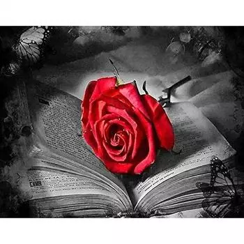 5d алмазная живопись Красная Роза для детей, набор для рукоделия, полная дрель, сделай сам, алмазная вышивка, мозаика, цветок, подарок ручной работы, Art Dec Full Round 20x30CM