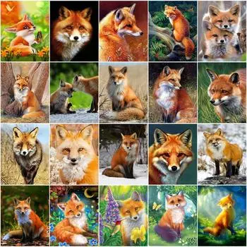 5D алмазная живопись лиса вышивка крестом горный хрусталь комплект для вышивания животных DIY ремесла подарок домашний декор ремесла художественное произведение Full Round 20x30CM