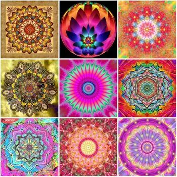 5D алмазная живопись Мандала цветок DIY полный круглый стразы дрель наборы для вышивки крестиком Алмазная вышивка подарок на Новый год Full Round 20x20CM