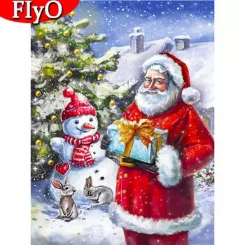 5D алмазная живопись мультфильм полная дрель Санта-Клаус Алмазная вышивка зимняя мозаика Рождественское искусство горный хрусталь рукоделие Full Round 20X30CM