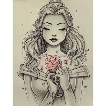 5D алмазная живопись мультфильм принцесса полная круглая алмазная вышивка ручной работы наклейки на стену украшение дома Алмазная вышивка Full Round 20x30CM