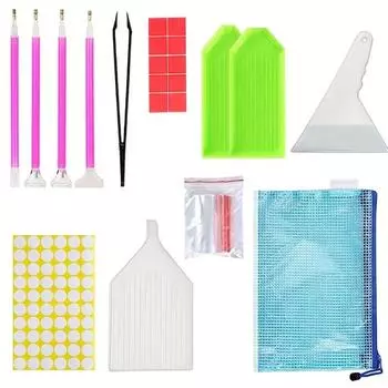 5D алмазная живопись, набор аксессуаров, дрель, ручка, поднос для глины, алмазная вышивка, сделай сам, алмазная мозаика, клей, ручка, набор пинцетов J-24