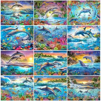 5d алмазная живопись Новое поступление животное Алмазная вышивка Дельфин фотографии стразами мозаичный декор для дома Full Round 20x25CM