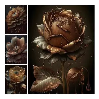 5d алмазная живопись Новые поступления 2023 черное золото роза Diy полная вышивка стразами цветок лотоса мозаика наборы крестиков FG1740 Square drill 30x40cm белый