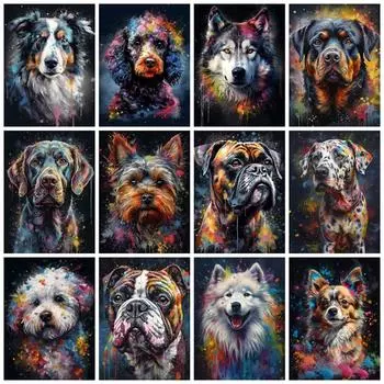 5D алмазная живопись новые поступления собака полный квадрат круглая вышивка животное мозаика ручная работа домашний декор Full Round 20x30CM