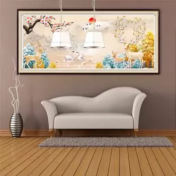 5D алмазная живопись олень Алмазная вышивка пейзаж рукоделие Пейзаж мозаика вышивка крестиком полная круглая дрель домашний декор Full Round 20x50CM