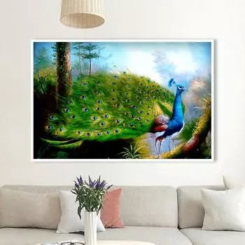 5D алмазная живопись павлин вышивка крестиком мозаичная картина Diy вышивка горный хрусталь полный алмаз домашний декор подарок Full Round 20X30CM