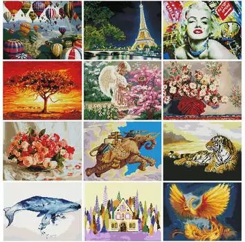 5D алмазная живопись пейзаж горный хрусталь картина животное Алмазная вышивка крестиком комплект мозаика художник украшение дома Full Round 20X30CM красный