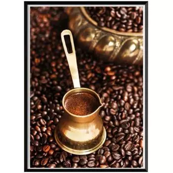 5D алмазная живопись полная алмазная кофейная чашка и кофейные зерна круглая Алмазная мозаика узор украшение дома Diy ручная работа 30x40cm