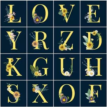 5d алмазная живопись, полная дрель, круглая цветочная вышивка, буквенная мозаика, картина из горного хрусталя, рукоделие, настенное искусство Full Round 20x20CM