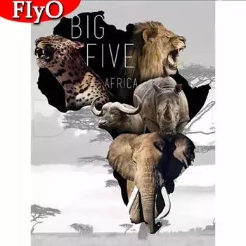 5d алмазная живопись, полная дрель, круглые животные, лев, стразы, Алмазная вышивка, распродажа, мозаика со слоном, подарок ручной работы Full Round (20X30CM)