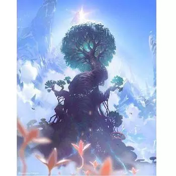 5d Алмазная картина Полная вышивка Яркие стразы Вышивка Изделия ручной работы Большие деревья Аниме Европейский 20X30CM