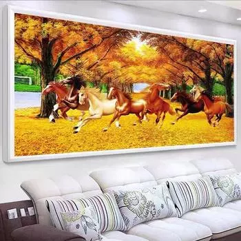 5D алмазная живопись, полный алмаз, сделай сам, восемь июня, карта успеха, золото, полная точечная наклейка, алмазная мозаика, кристалл, гостиная, алмазная вышивка 100-50CM белый