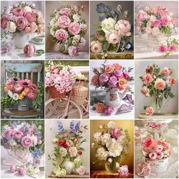 5D алмазная живопись полный алмазный цветок Diy Алмазная вышивка мозаика украшение дома узор настенное искусство подарок ручной работы Full Round 20x30CM