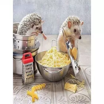 5d алмазная живопись полный дрель круглый еж животное Алмазная вышивка сыр картины стразы мозаичный декор Full Round 20x30CM