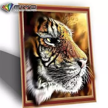 5d алмазная живопись полный дрель круглый тигр Алмазная вышивка животное Алмазная мозаика картина из горного хрусталя домашний декор Full Round 20X30CM