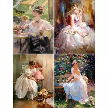 5D алмазная живопись портрет красота набор для вышивки крестом DIY полная круглая алмазная вышивка мозаика искусство украшение дома картина Full Round 20x30CM