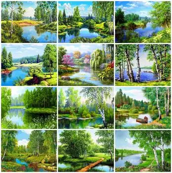 5d алмазная живопись природа вышивка крестиком Алмазная вышивка дерево пейзаж картина из страз домашний декор ручная работа Full Round 20x30CM