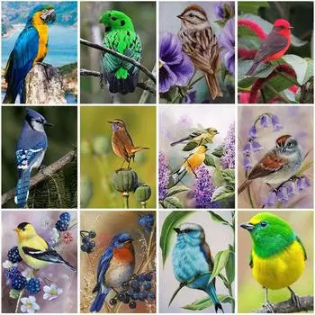 5D алмазная живопись птицы вышивка крестиком животный узор DIY Алмазная вышивка крестиком мозаичные наборы Смола стены книги по искусству домашний декор Full Round 20x30CM