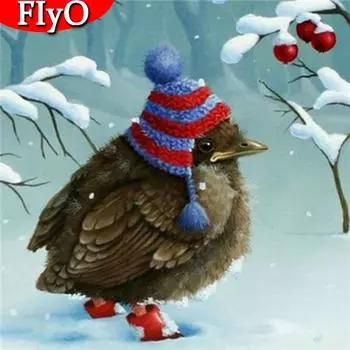 5D алмазная живопись Рождественская птица Алмазная вышивка распродажа Зимняя Снежная мозаика животное горный хрусталь картина украшение дома Full Round 30x30CM