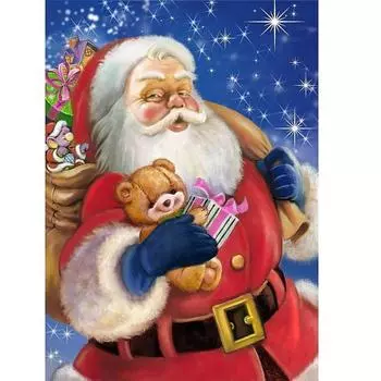 5D алмазная живопись Рождественский комплект для взрослых Алмазная картина Санта-Клауса Алмазная картина из смолы Алмазная картина в горошек Паста Ремесло DIY Украшение стены дома Подарок 30-40cm белый
