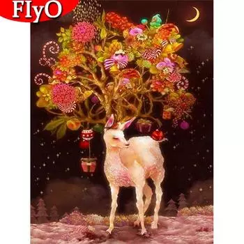 5D алмазная живопись Рождественский олень Новое поступление Алмазная вышивка животных мозаика ручной работы подарок декор для дома Full Round (20X30CM)