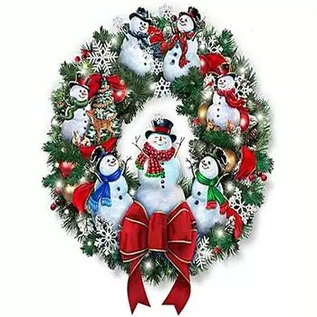 5D алмазная живопись Рождественский венок снеговика искусство вышивка стразами рукоделие Алмазная мозаика настенное искусство 30x40 см/12x16 дюймов 30x40cm NO Frame