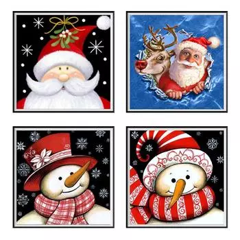 5D алмазная живопись Санта-Клаус Алмазная мозаика Зимняя Алмазная вышивка Diy вышивка крестиком украшение дома Рождественский подарок 30X30cm